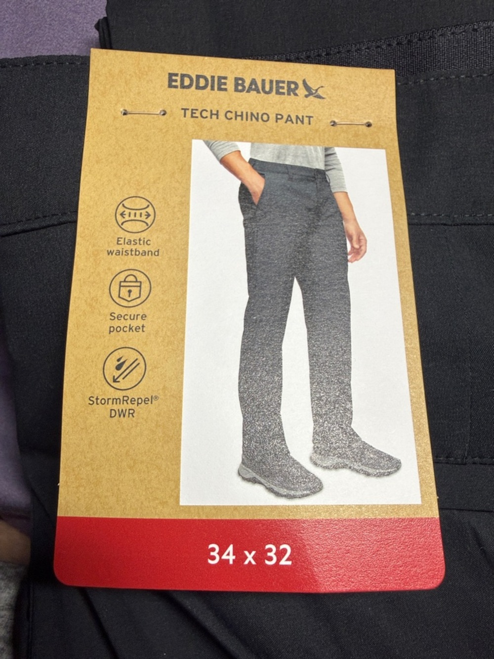 NEW Eddie Bauer Mens Black Tech Chino Pants 34 x 32

Bin 5 # 10